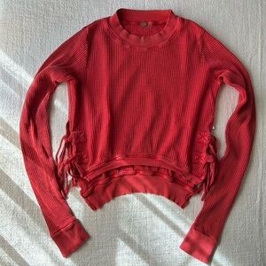 free people | size s | red waffle knit sweater
